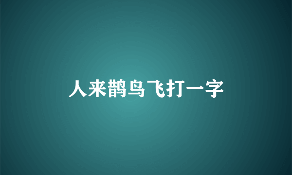 人来鹊鸟飞打一字