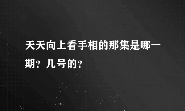 天天向上看手相的那集是哪一期？几号的？