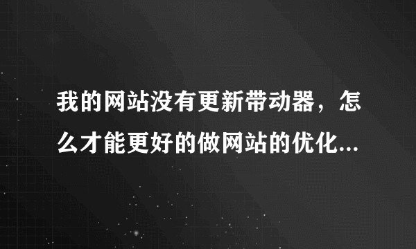 我的网站没有更新带动器，怎么才能更好的做网站的优化排名啊？？