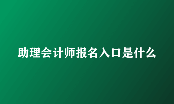 助理会计师报名入口是什么