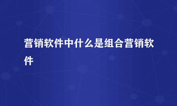 营销软件中什么是组合营销软件