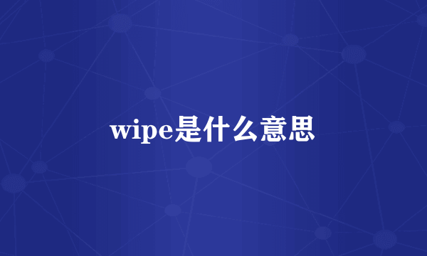 wipe是什么意思