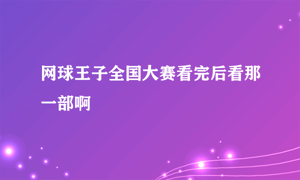 网球王子全国大赛看完后看那一部啊