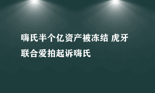 嗨氏半个亿资产被冻结 虎牙联合爱拍起诉嗨氏