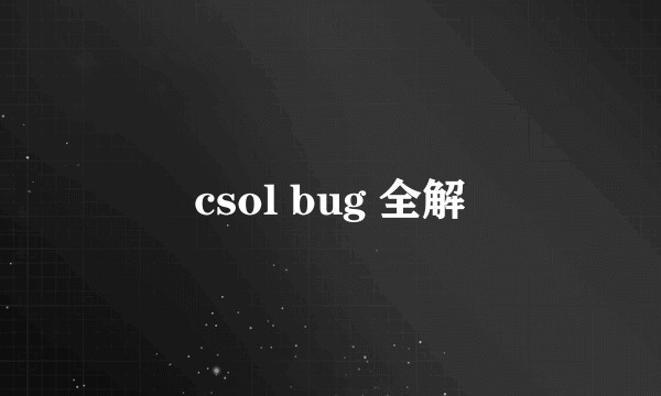 csol bug 全解