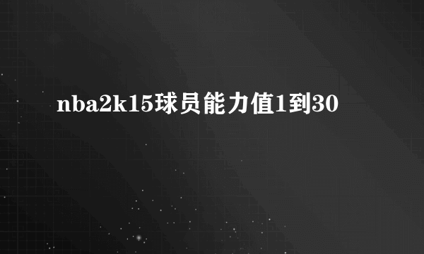 nba2k15球员能力值1到30