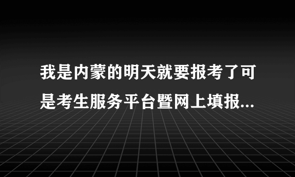 我是内蒙的明天就要报考了可是考生服务平台暨网上填报志愿网址打不开怎么办？