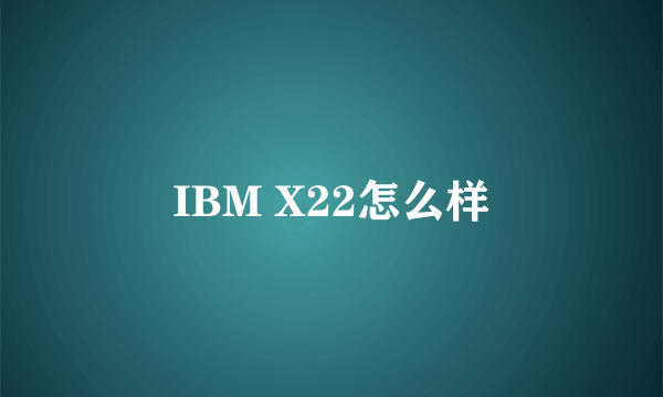 IBM X22怎么样