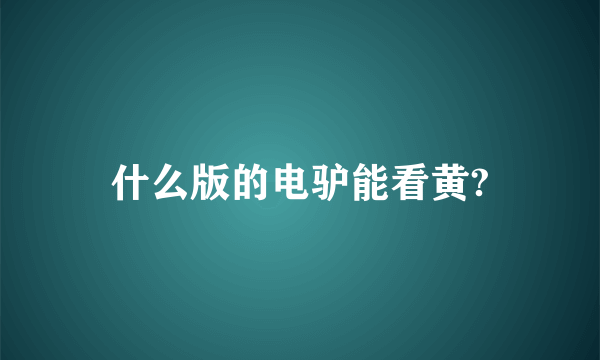 什么版的电驴能看黄?