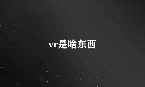 vr是啥东西