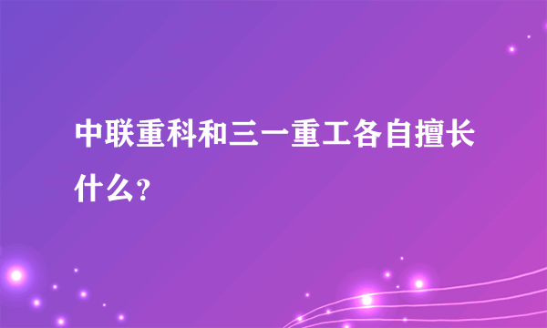 中联重科和三一重工各自擅长什么？