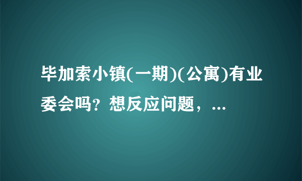 毕加索小镇(一期)(公寓)有业委会吗？想反应问题，不知道该怎么联系？