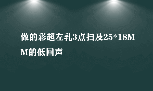 做的彩超左乳3点扫及25*18MM的低回声