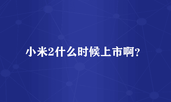 小米2什么时候上市啊？