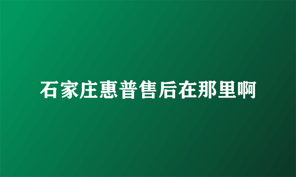 石家庄惠普售后在那里啊