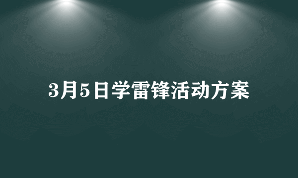 3月5日学雷锋活动方案