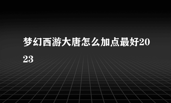 梦幻西游大唐怎么加点最好2023