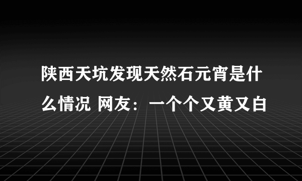 陕西天坑发现天然石元宵是什么情况 网友：一个个又黄又白