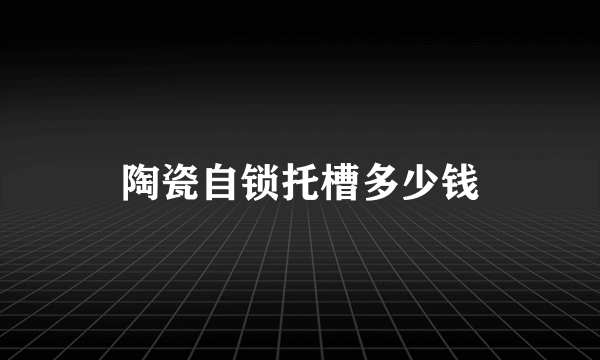 陶瓷自锁托槽多少钱