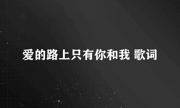 爱的路上只有你和我 歌词