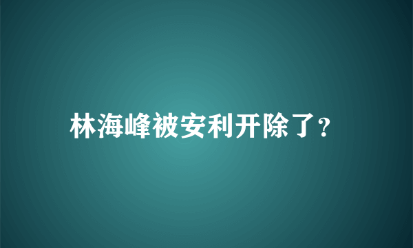 林海峰被安利开除了？