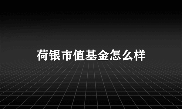 荷银市值基金怎么样