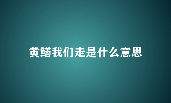 黄鳝我们走是什么意思