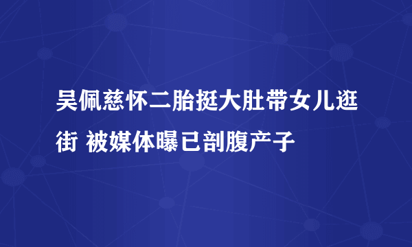 吴佩慈怀二胎挺大肚带女儿逛街 被媒体曝已剖腹产子