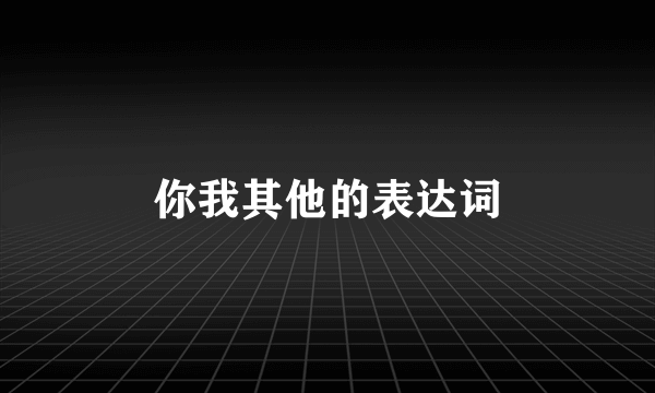 你我其他的表达词