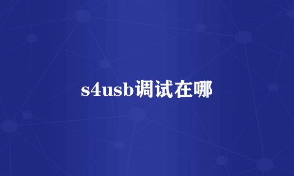 s4usb调试在哪