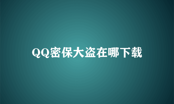 QQ密保大盗在哪下载