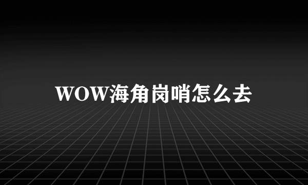 WOW海角岗哨怎么去