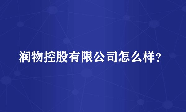 润物控股有限公司怎么样？