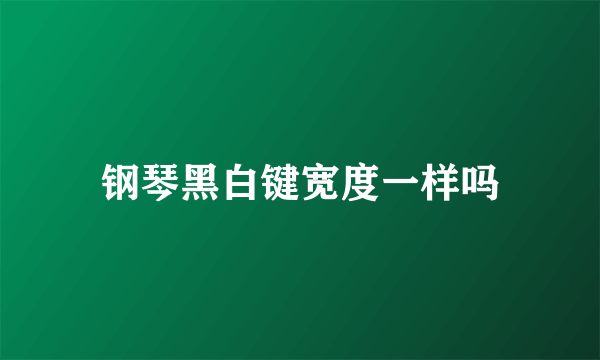 钢琴黑白键宽度一样吗