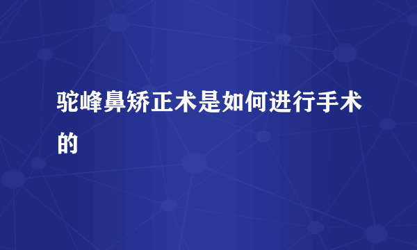 驼峰鼻矫正术是如何进行手术的