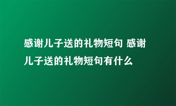 感谢儿子送的礼物短句 感谢儿子送的礼物短句有什么