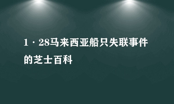 1·28马来西亚船只失联事件的芝士百科