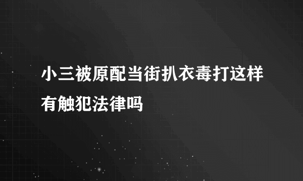 小三被原配当街扒衣毒打这样有触犯法律吗