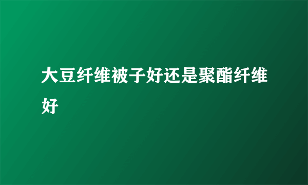 大豆纤维被子好还是聚酯纤维好