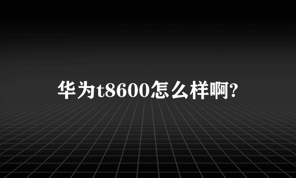 华为t8600怎么样啊?