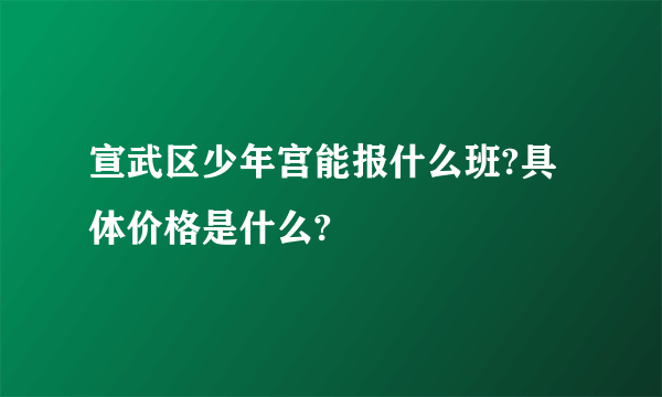 宣武区少年宫能报什么班?具体价格是什么?