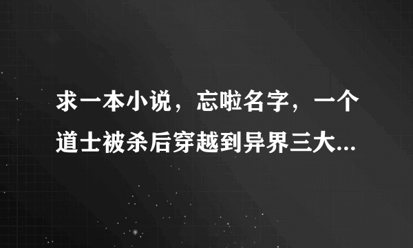 求一本小说，忘啦名字，一个道士被杀后穿越到异界三大家族林家中。主角名好像叫林风，老爹叫林天啸。