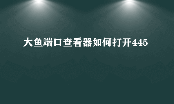 大鱼端口查看器如何打开445