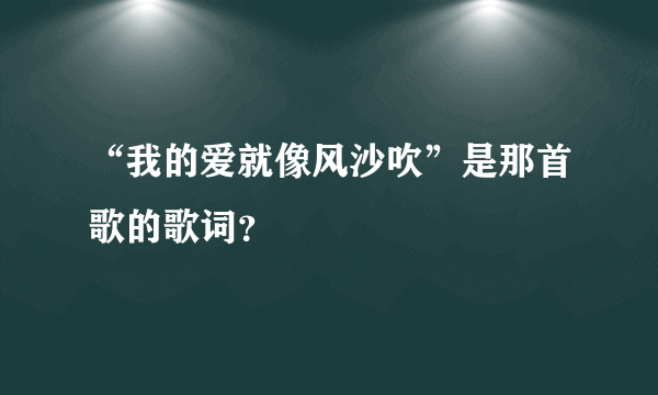 “我的爱就像风沙吹”是那首歌的歌词？