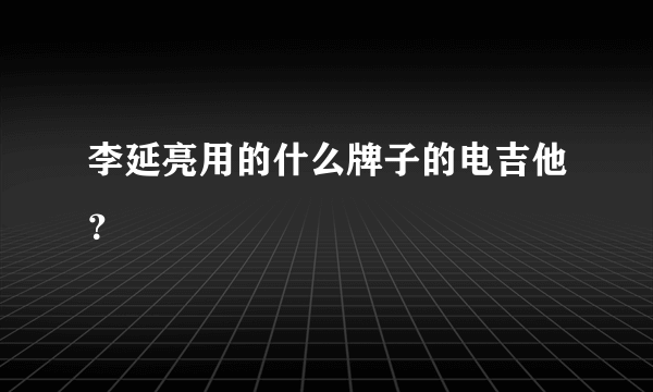 李延亮用的什么牌子的电吉他？