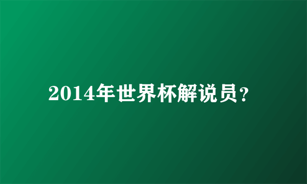 2014年世界杯解说员？