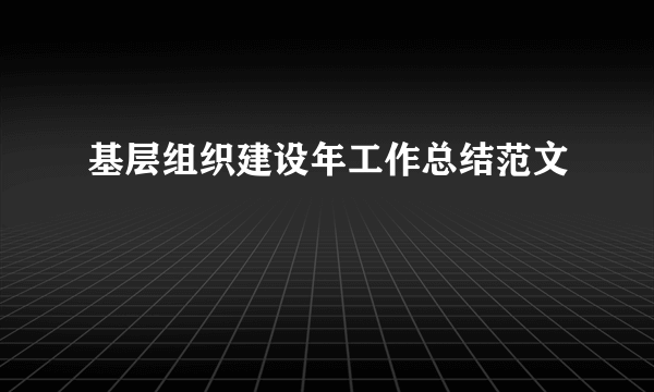 基层组织建设年工作总结范文