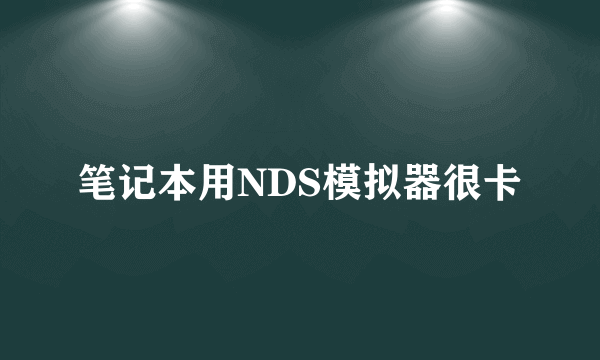 笔记本用NDS模拟器很卡