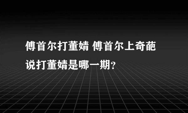 傅首尔打董婧 傅首尔上奇葩说打董婧是哪一期？