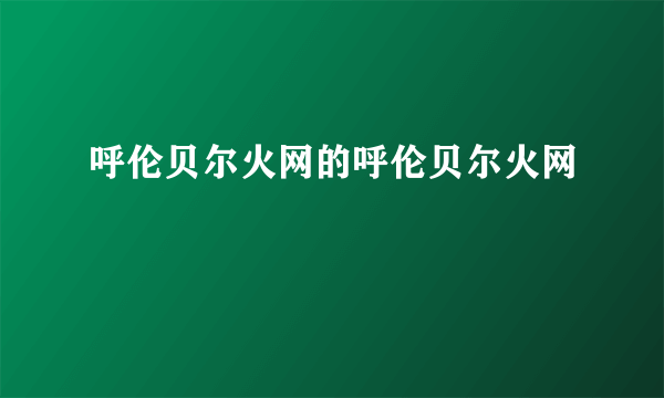 呼伦贝尔火网的呼伦贝尔火网